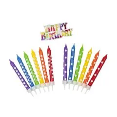 Trendhaus Happy Birthday Kerzen-Dekoset Rainbow