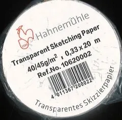 Hahnem�hle Hochtransparentes Skizzenpapier 20m 40/45g/qm Rolle