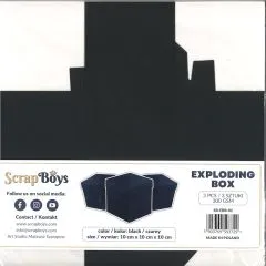ScrapBoys Exploding Box / Explosionsbox 10cm x 10cm x 10cm schwarz
