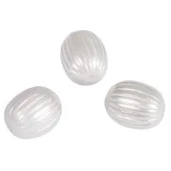 Rayher Rillenperlen Olive 10x13mm wei� (Restbestand)