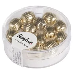 Rayher Rillenperlen Olive 8x10mm gold (Restbestand)