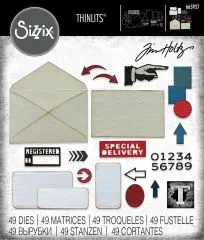 Sizzix Thinlits Stanze Set 49PK - Postale By Tim Holtz