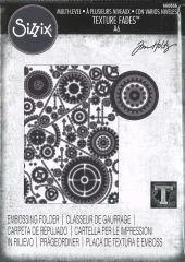Sizzix Multi-Level Texture Fades Embossing Folder - Vault Gears by Tim Holtz