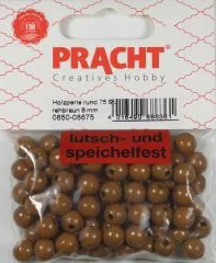 Pracht Holzperlen poliert 8mm 75St rehbraun