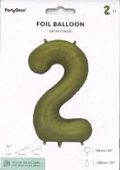 Folien-Ballon 2 oliv satin finish 86cm