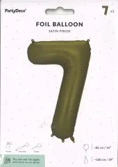 Folien-Ballon 7 oliv satin finish 86cm