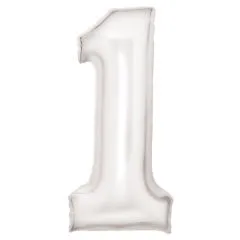 Folien-Ballon 1 Silk Lustre White 86cm