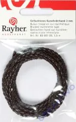 Geflochtenes Kunstlederband 3mm 1,5m braun
