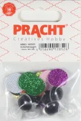 Glitzer-Sicherheitsaugen 16mm mix 4 St�ck