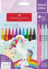 Filzstift Einhorn � inklusive Einhornstickern und 3 Glitzer Pastell Filzsstifte
