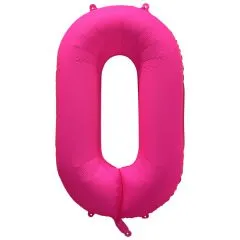 Folien-Ballon 0 neon pink 86cm