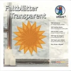 Faltbl�tter transparent 14x14cm goldgelb