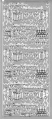 Sticker Herzlichen Gl�ckwunsch zum Geburtstag silber
