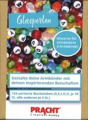 Bastelset Armb�nder mit Glas- und Buchstabenperlen