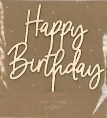 Cake Topper Holz - Happy Birthday