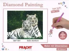 Diamond Painting mit Rahmen 30x40cm - wei�e Tiger