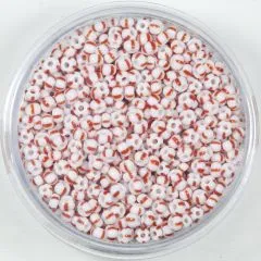 Pracht Rocailles 2,6mm gestreift wei� rot