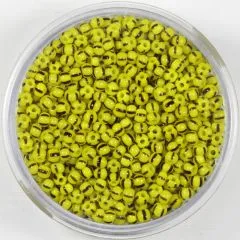 Pracht Rocailles 2,6mm gestreift gelb schwarz