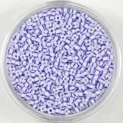 Pracht Rocailles 2,6mm gestreift wei� blau