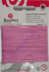 Baumwoll-Kordel gewachst 20m pink