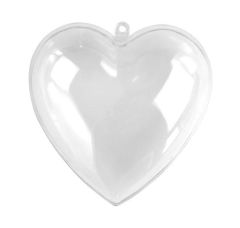 Plastik Herz 6cm zweiteilig glasklar