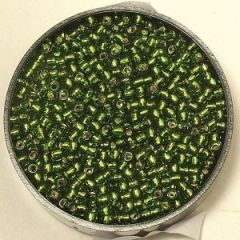 Premium-Rocailles, 2,2 mm ø mit Silbereinzug olive (Restbestand)