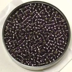 Premium-Rocailles, 2,2 mm  mit Silbereinzug violett