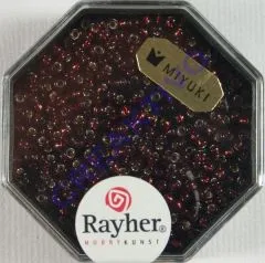 Premium-Rocailles, 2,2 mm  mit Silbereinzug klassikrot (Restbestand)