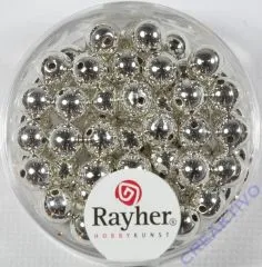 Rayher Plastik-Rundperlen 6mm silber