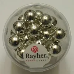 Rayher Plastik-Rundperlen 10mm silber