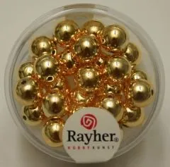 Rayher Plastik-Rundperlen 8mm gold