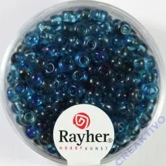 Rayher Rocailles Two Tone 4mm taubenblau
