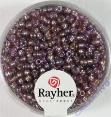 Rocailles 2,6mm mit Silbereinzug + Rainbow violett hell