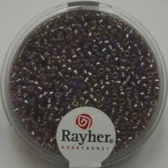 Rocailles 2mm mit Silbereinzug + Rainbow violett hell