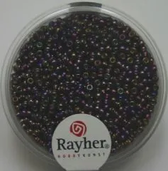 Rocailles 2mm mit Silbereinzug + Rainbow purple velvet