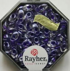 Magatama Perlen 4x7mm gelstert Rainbow violett (Restbestand)