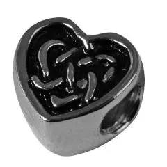 Rockstars Metall-Zierelement Herz 9mm altsilber