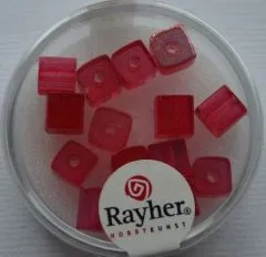 Rayher Glas-Schliffwrfel 6mm 15 St. rubin