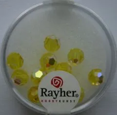 Rayher Rund-Schliffperlen 6mm 12 St. lichtgelb