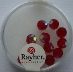 Rayher Rund-Schliffperlen 6mm 12 St. rubin
