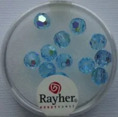 Rayher Rund-Schliffperlen 6mm 12 St. aquamarin