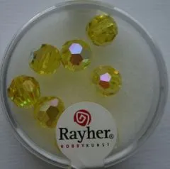 Rayher Rund-Schliffperlen 8mm 8 St. lichtgelb