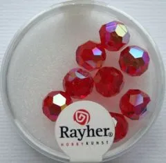 Rayher Rund-Schliffperlen 8mm 8 St. rubin