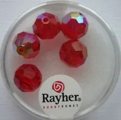 Rayher Rund-Schliffperlen 10mm 5 St. rubin
