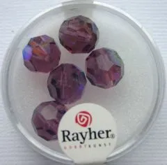 Rayher Rund-Schliffperlen 10mm 5 St. amethyst