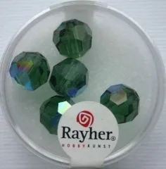 Rayher Rund-Schliffperlen 10mm 5 St. smaragd