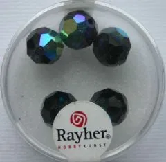 Rayher Rund-Schliffperlen 10mm 5 St. obsidian