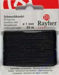 Rayher Schmuckkordel 20m 1mm schwarz