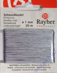 Rayher Schmuckkordel 20m 1mm grau