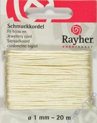 Rayher Schmuckkordel 20m 1mm creme